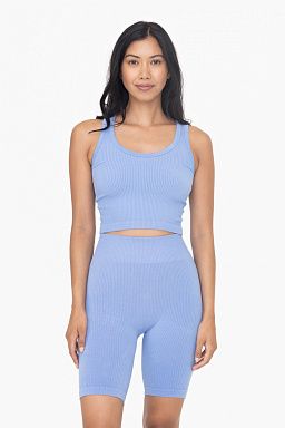 Ribbed Seamless Scoop Neck Tank Top