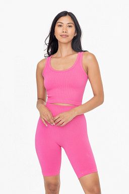 Ribbed Seamless Scoop Neck Tank Top