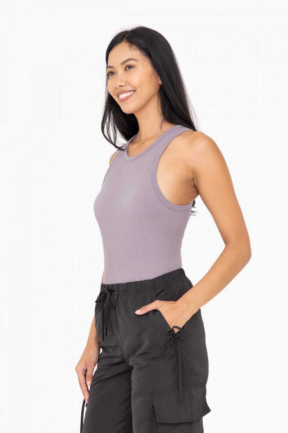 Ribbed Seamless Sleeveless Bodysuit