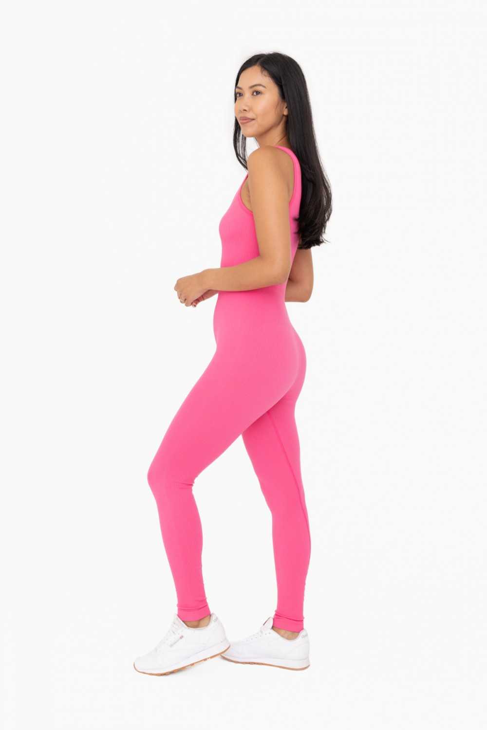 Ribbed Seamless V-Neck Catsuit