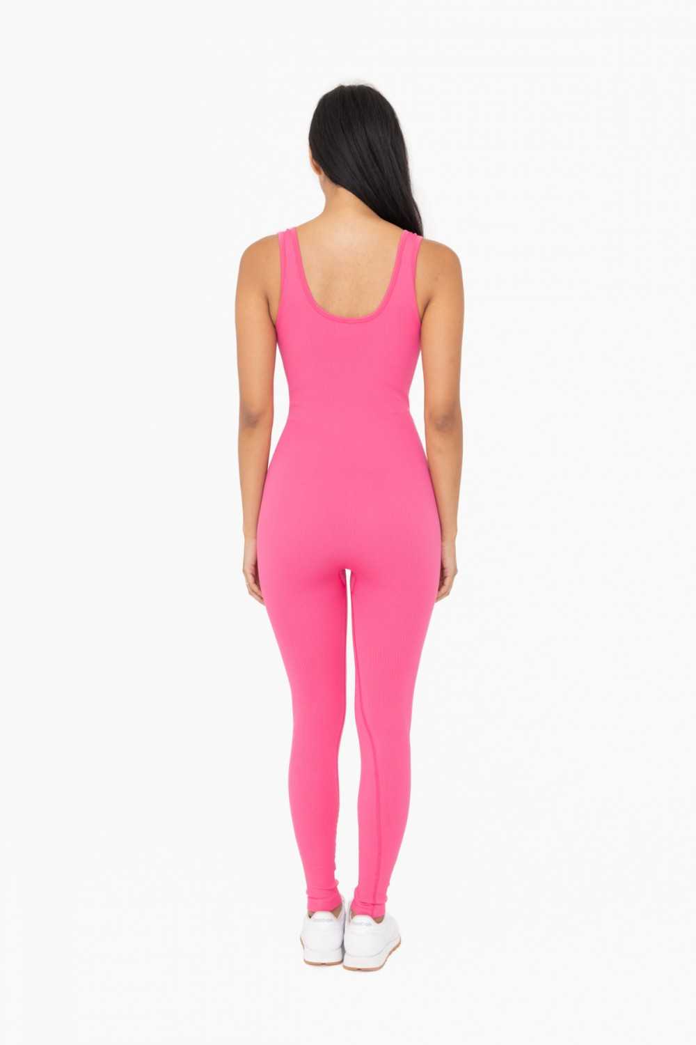 Ribbed Seamless V-Neck Catsuit