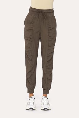 Ruched Front Active Joggers Black olive