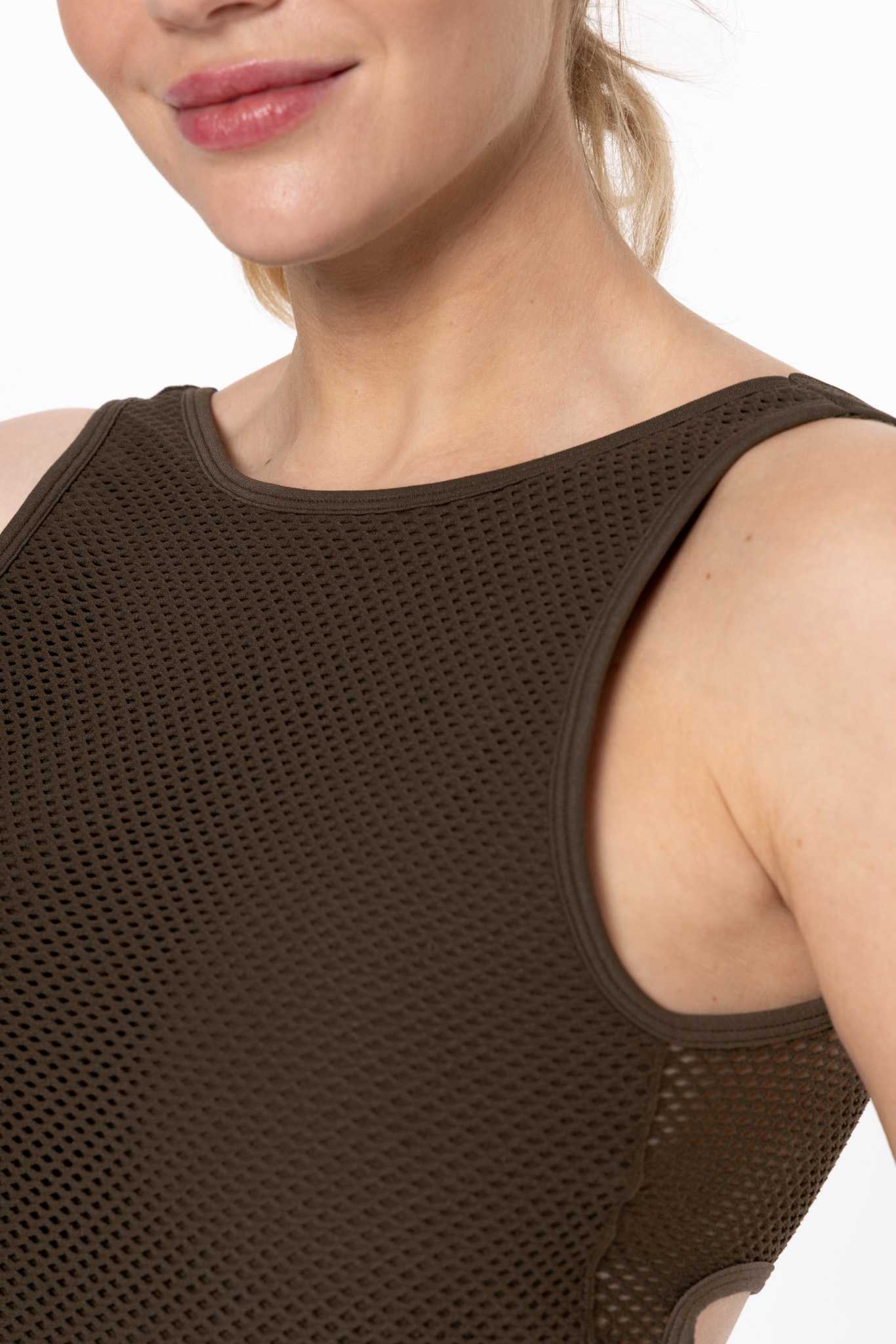 Seamless Laser Cut Tank Top with Cut-Out Back Dark olive