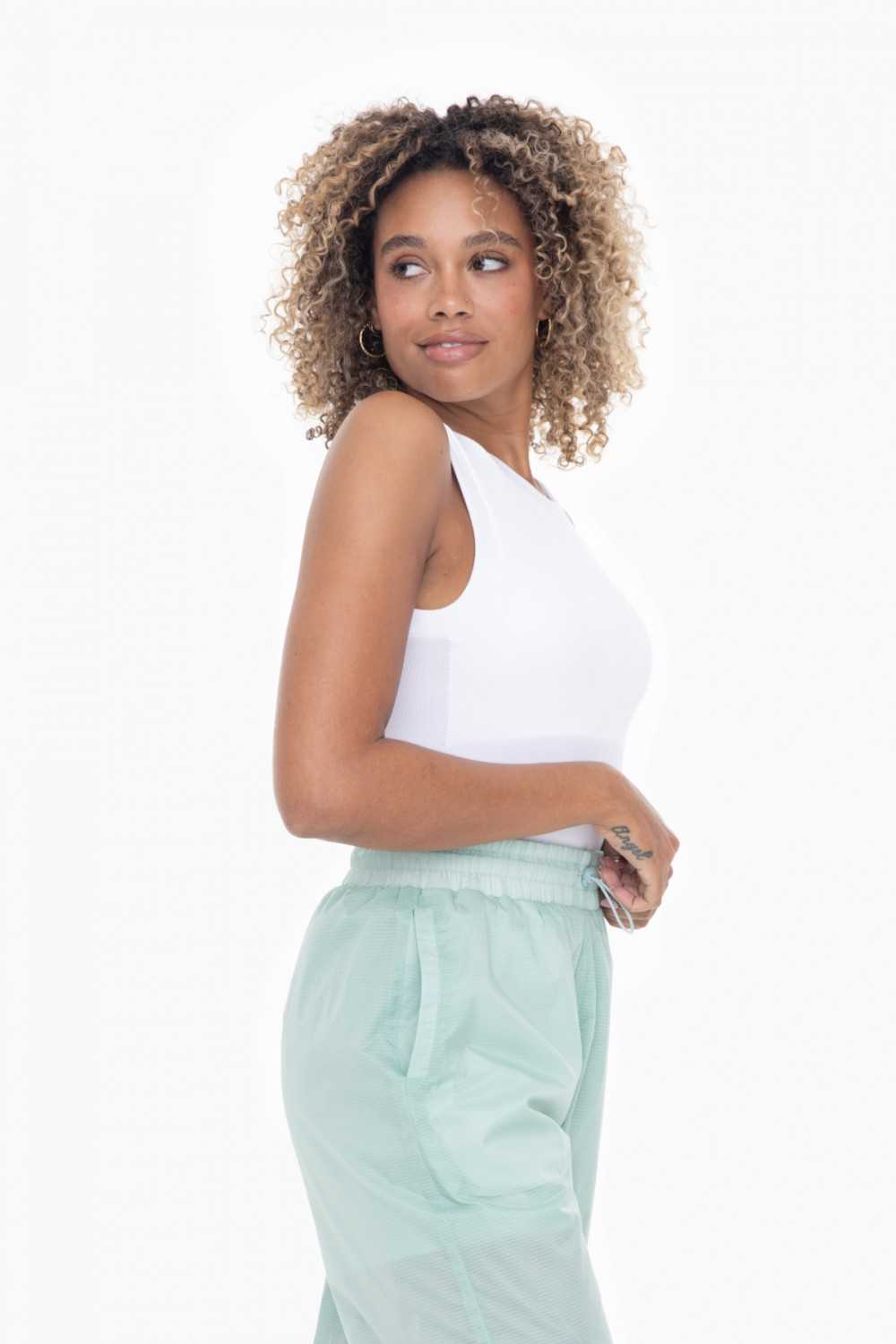 Seamless Ribbed High Neck Active Tank