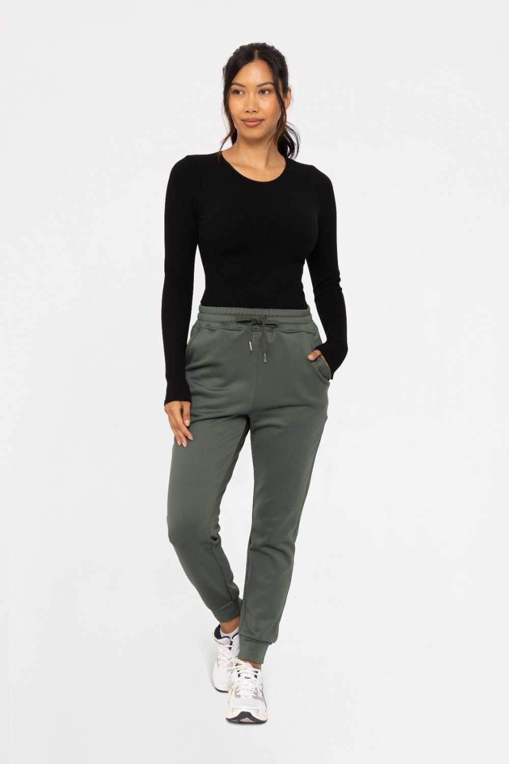 Seamless Ribbed Long Sleeve Top Black