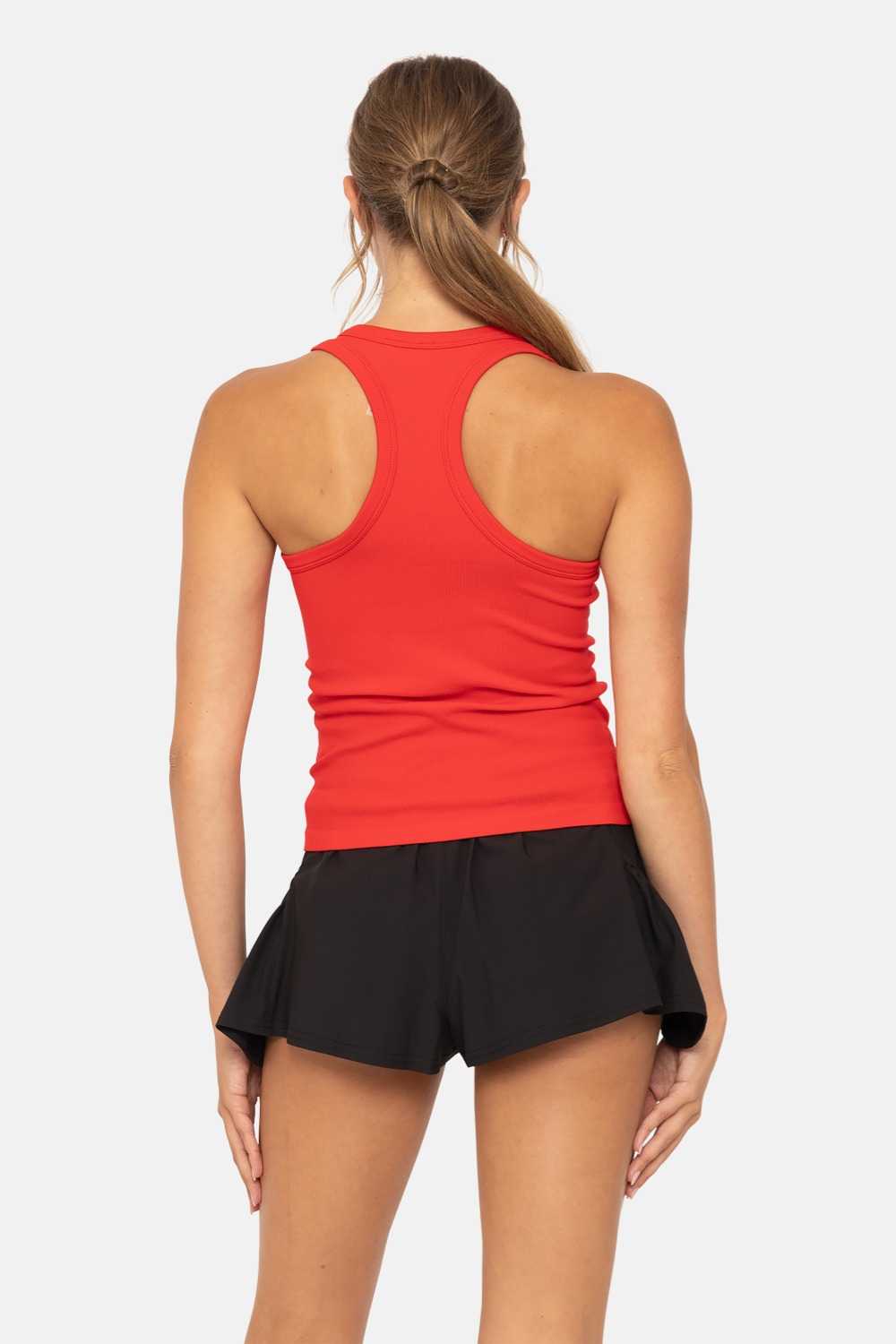 Seamless Ribbed Racerback Tank Top Cherry