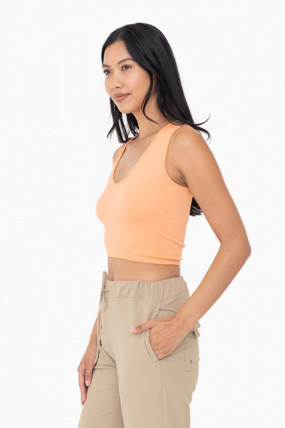 Seamless Ribbed V-Neck Crop Top