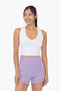 Seamless Ribbed V-Neck Crop Top