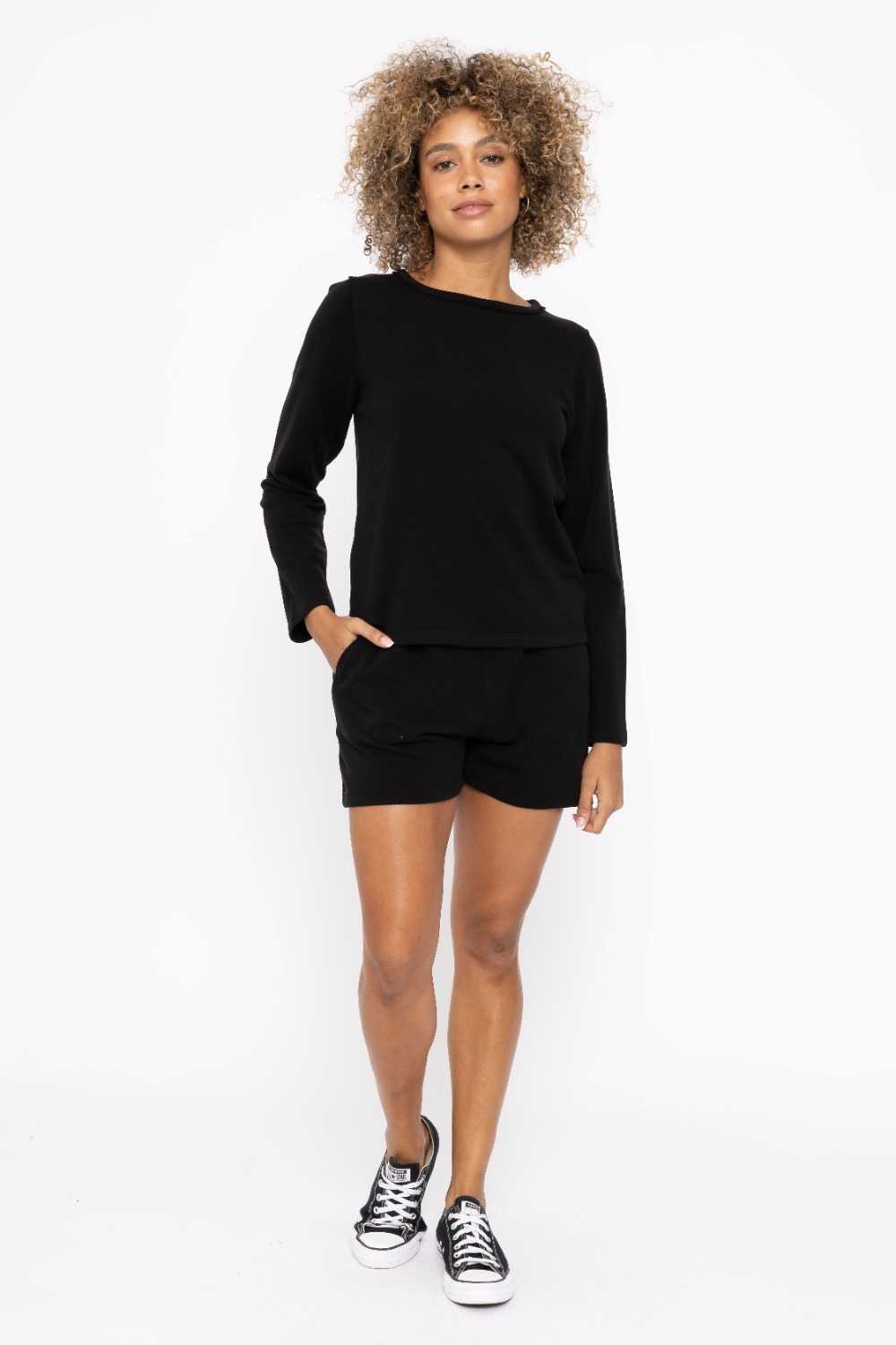 Serene Chic Tencel Shorts Black