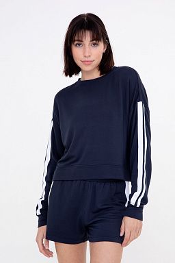 Side Stripe Crewneck Lounge Top