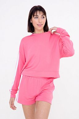 Side Stripe Crewneck Lounge Top