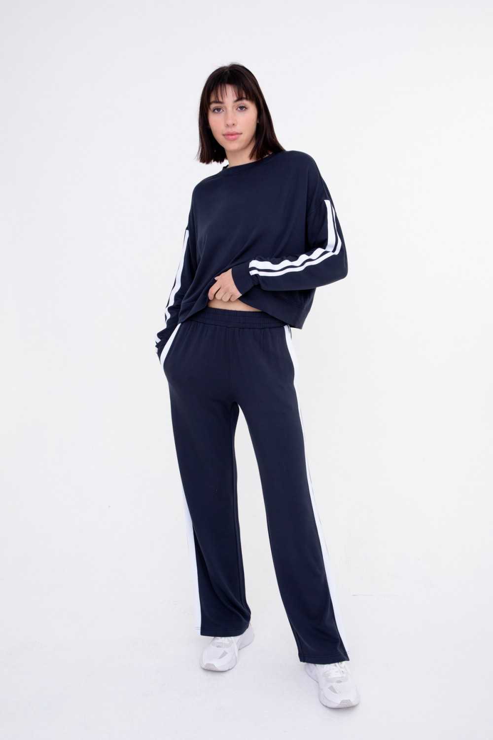 Side Stripe Wide Leg Lounge Pants