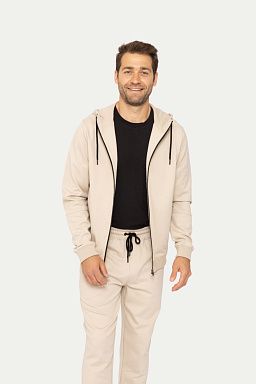 Sleek Knit Zip Up Performance Hoodie Light grey