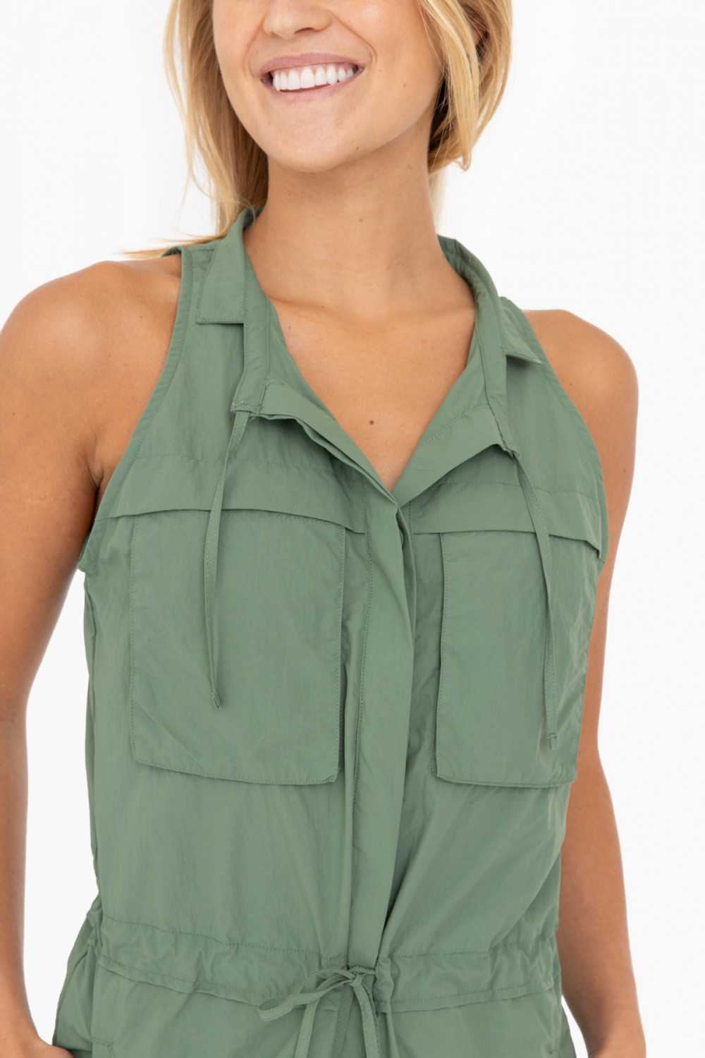 Sleeveless Cargo Romper