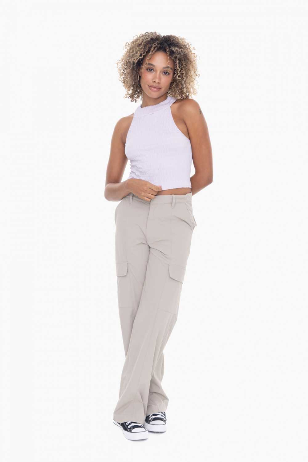 Smocked Halter Racerback Crop Top
