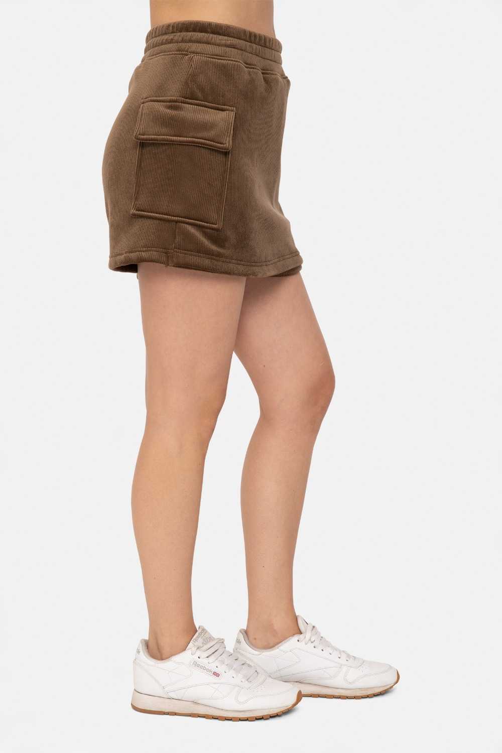 Soft Luxe Corduroy Cargo Skirt Dark earth