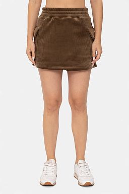 Soft Luxe Corduroy Cargo Skirt Dark earth