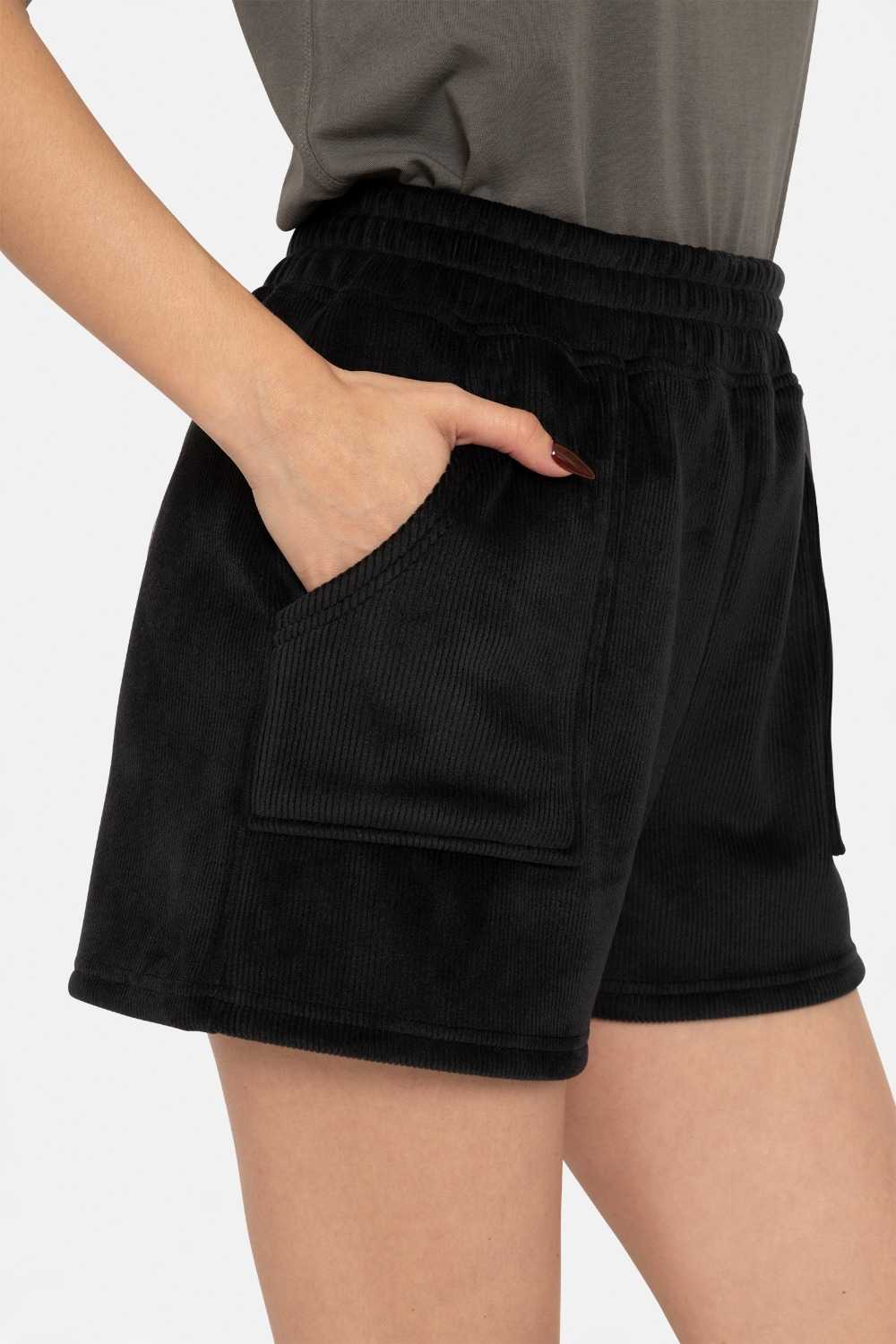 Soft Luxe Corduroy Shorts Black