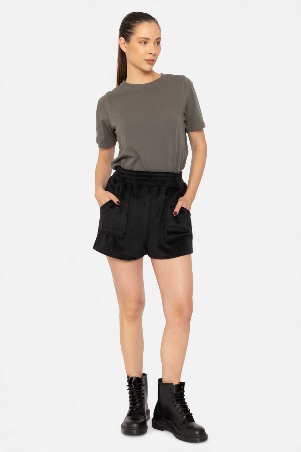 Soft Luxe Corduroy Shorts Black