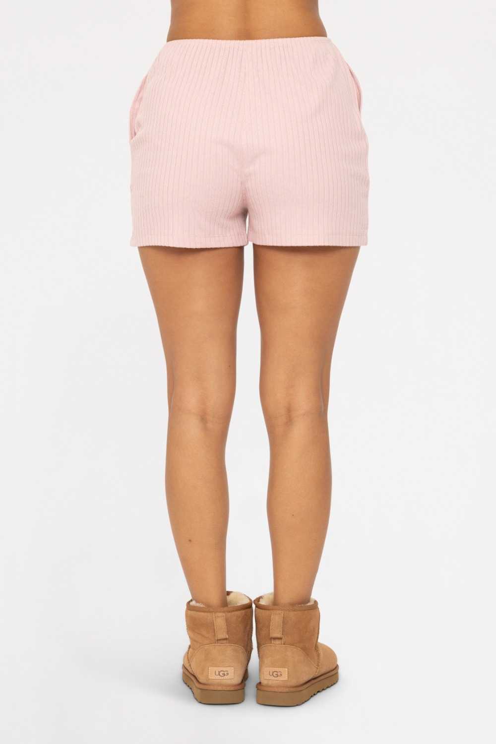 Soft Ribbed Lounge Shorts Cool mauve