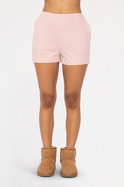 Soft Ribbed Lounge Shorts Cool mauve