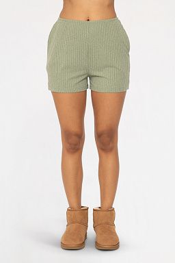 Soft Ribbed Lounge Shorts Sage