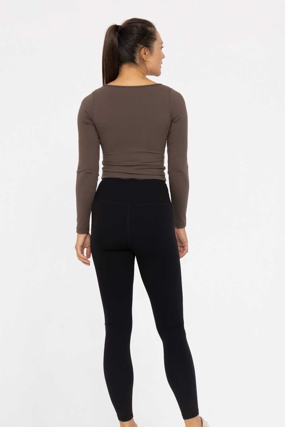 Soft Scoop Long Sleeve Active Top Dark olive
