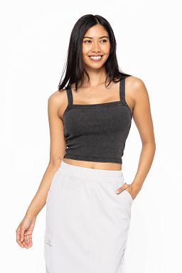 SquareTwist Crop Tank Black