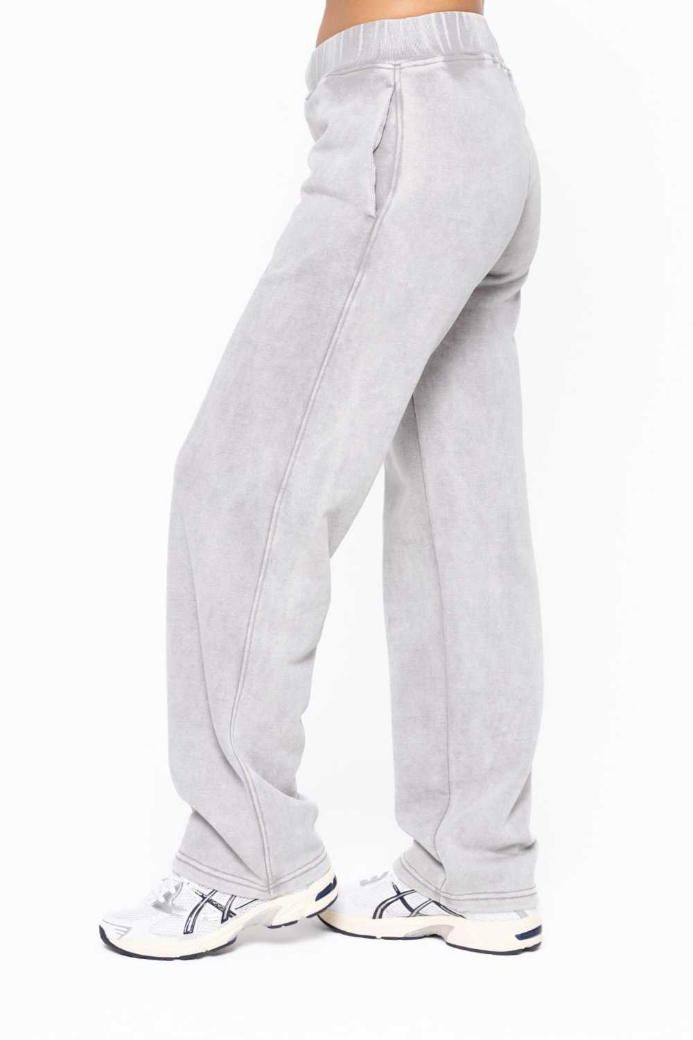 Straight Leg Vintage Fleece Lounge Pants Fog