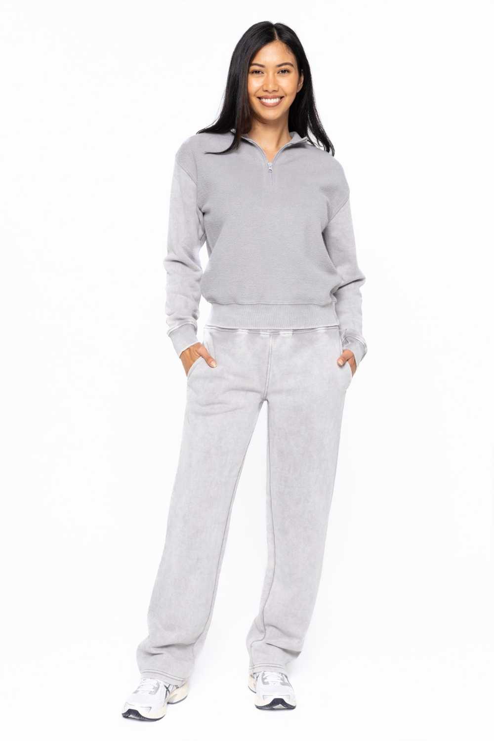 Straight Leg Vintage Fleece Lounge Pants Fog