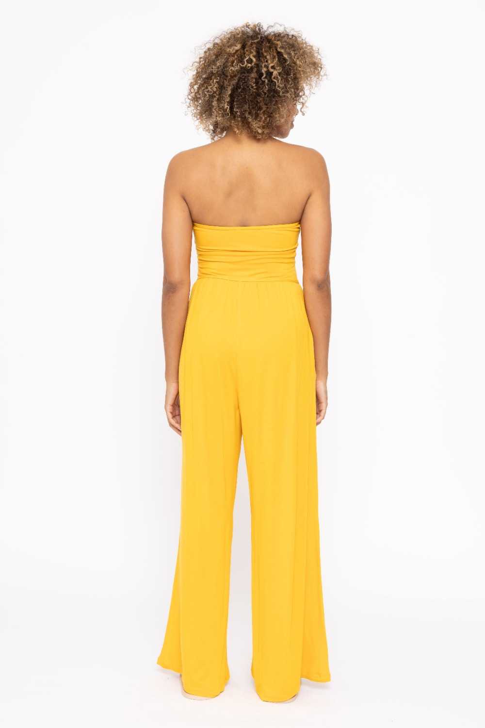 Strapless Flared Lounge Jumpsuit Mango