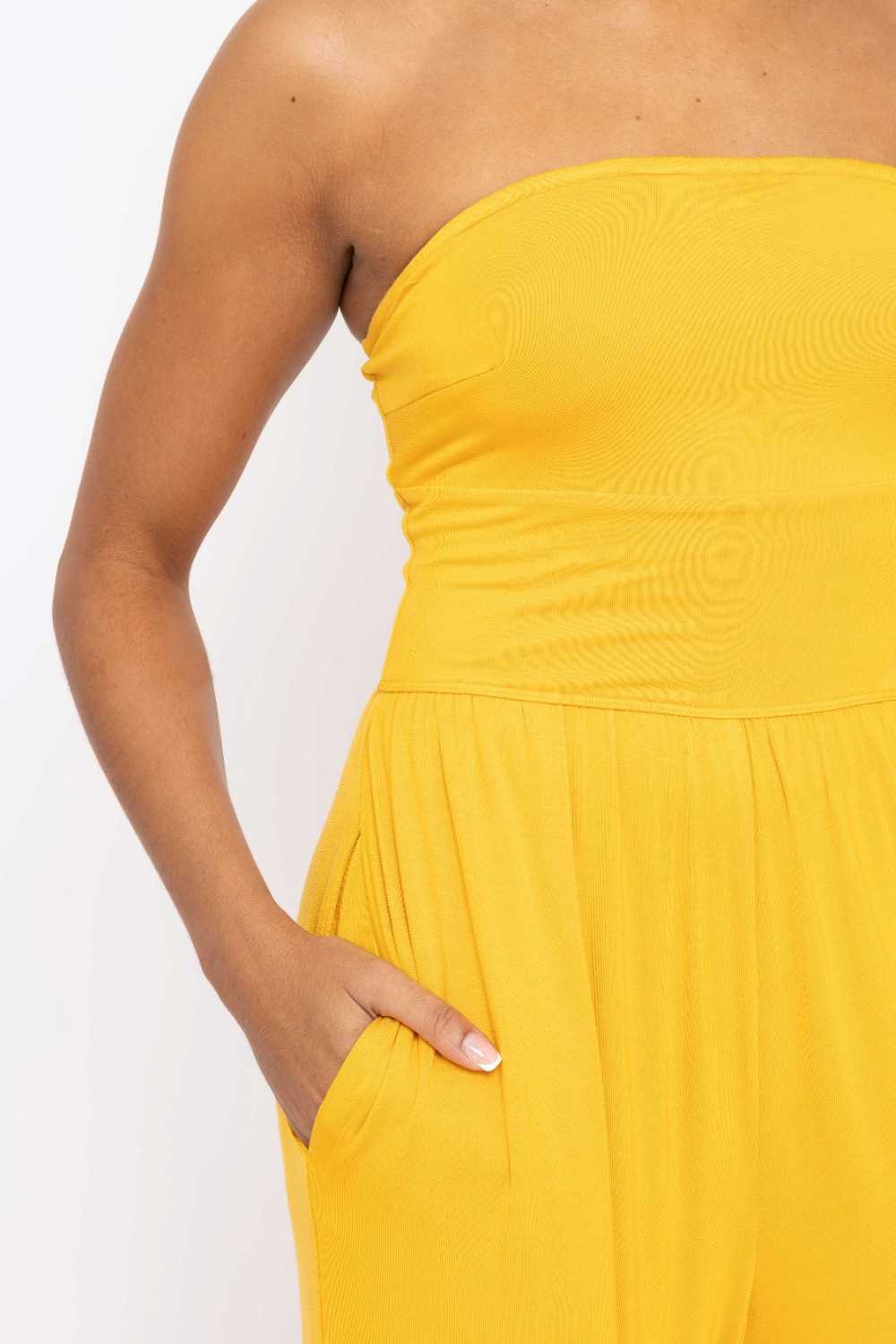Strapless Flared Lounge Jumpsuit Mango