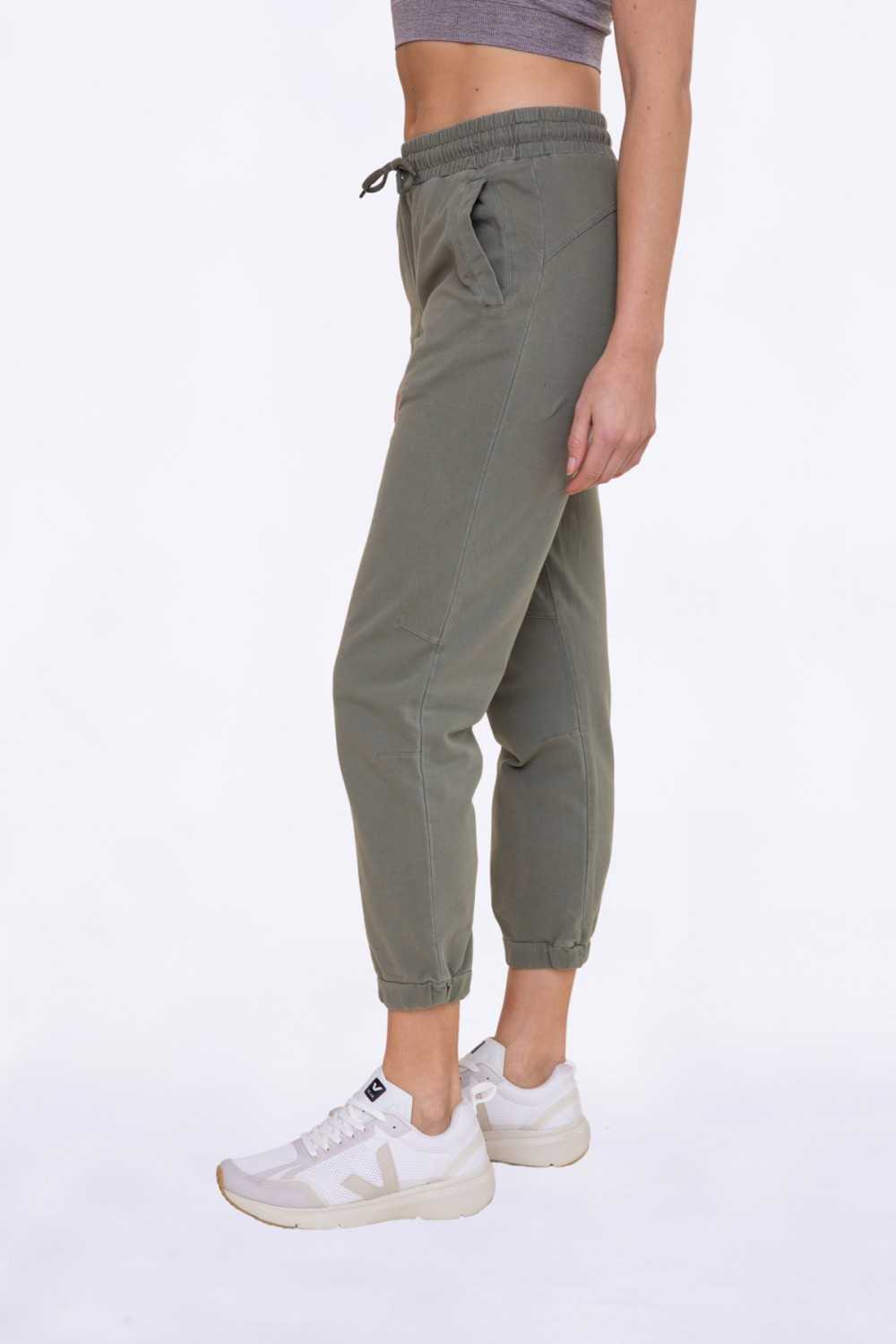 Swoop Back Twill Joggers