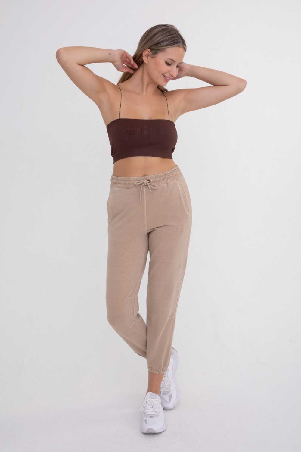 Swoop Back Twill Joggers