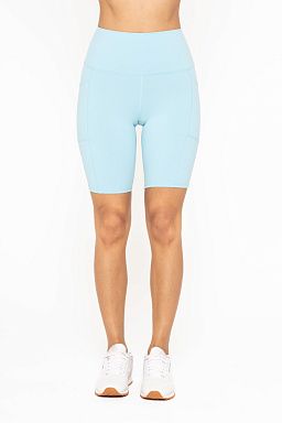 Tapered Band Essential Biker Shorts Bright blue