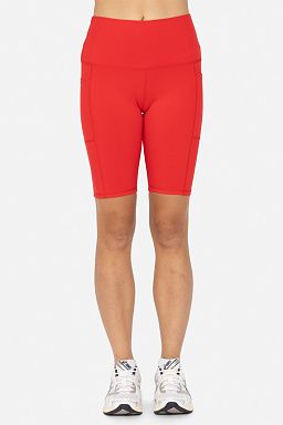 Tapered Band Essential Biker Shorts Cherry