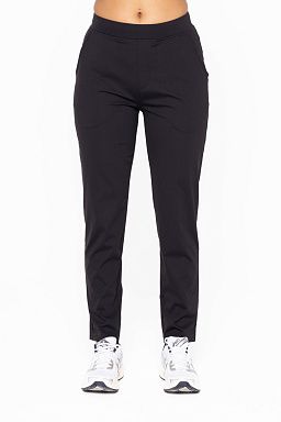 Tapered Straight Leg Active Pants Black