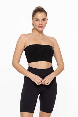 TrendyChic Cropped Tube Top Black