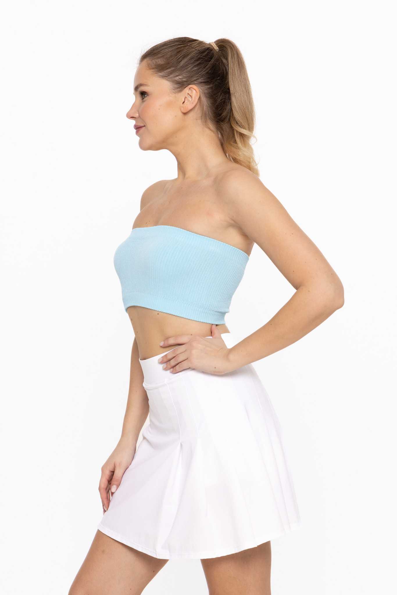 TrendyChic Cropped Tube Top Bright blue