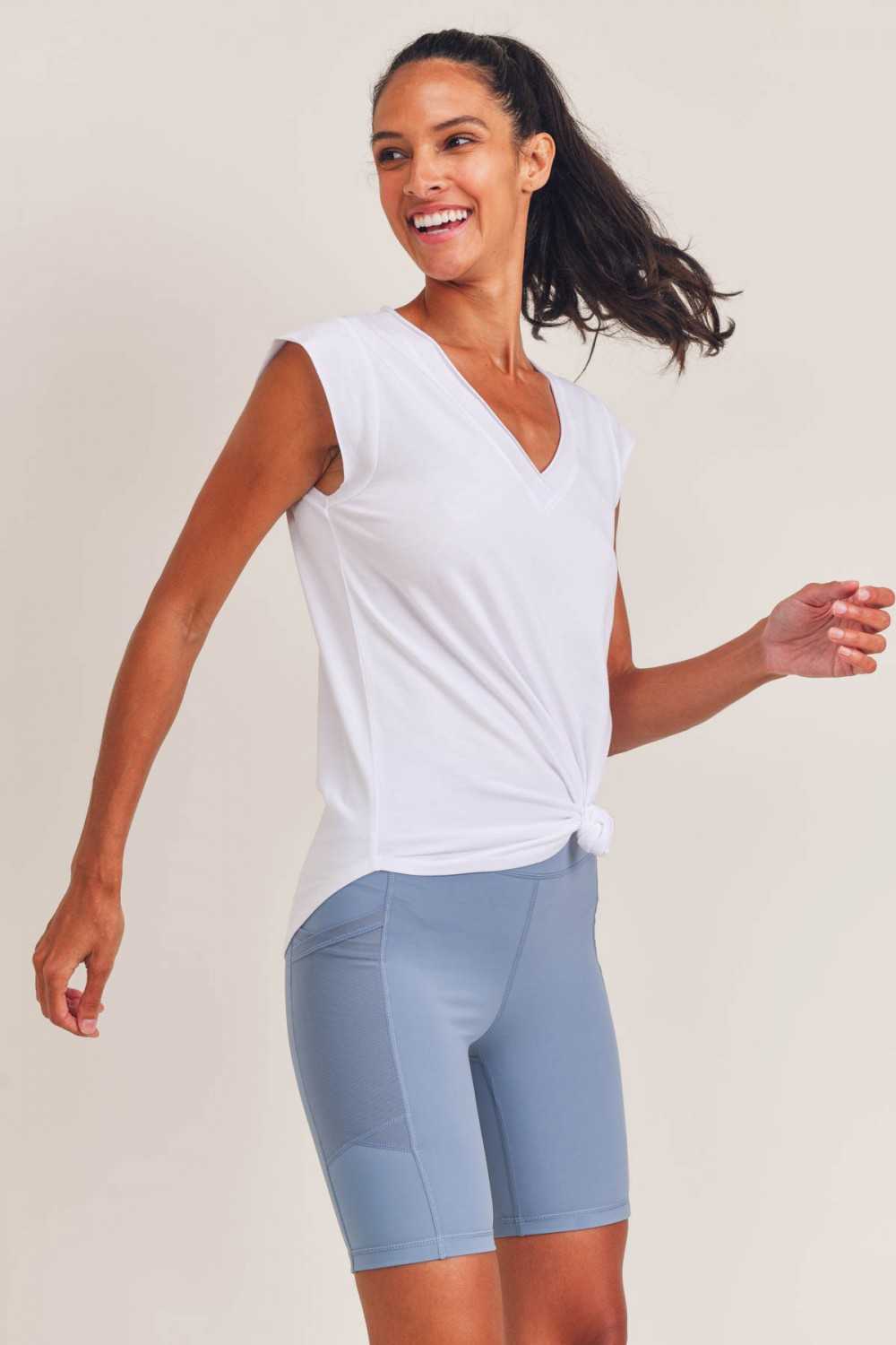 V Tee with Curved Hem