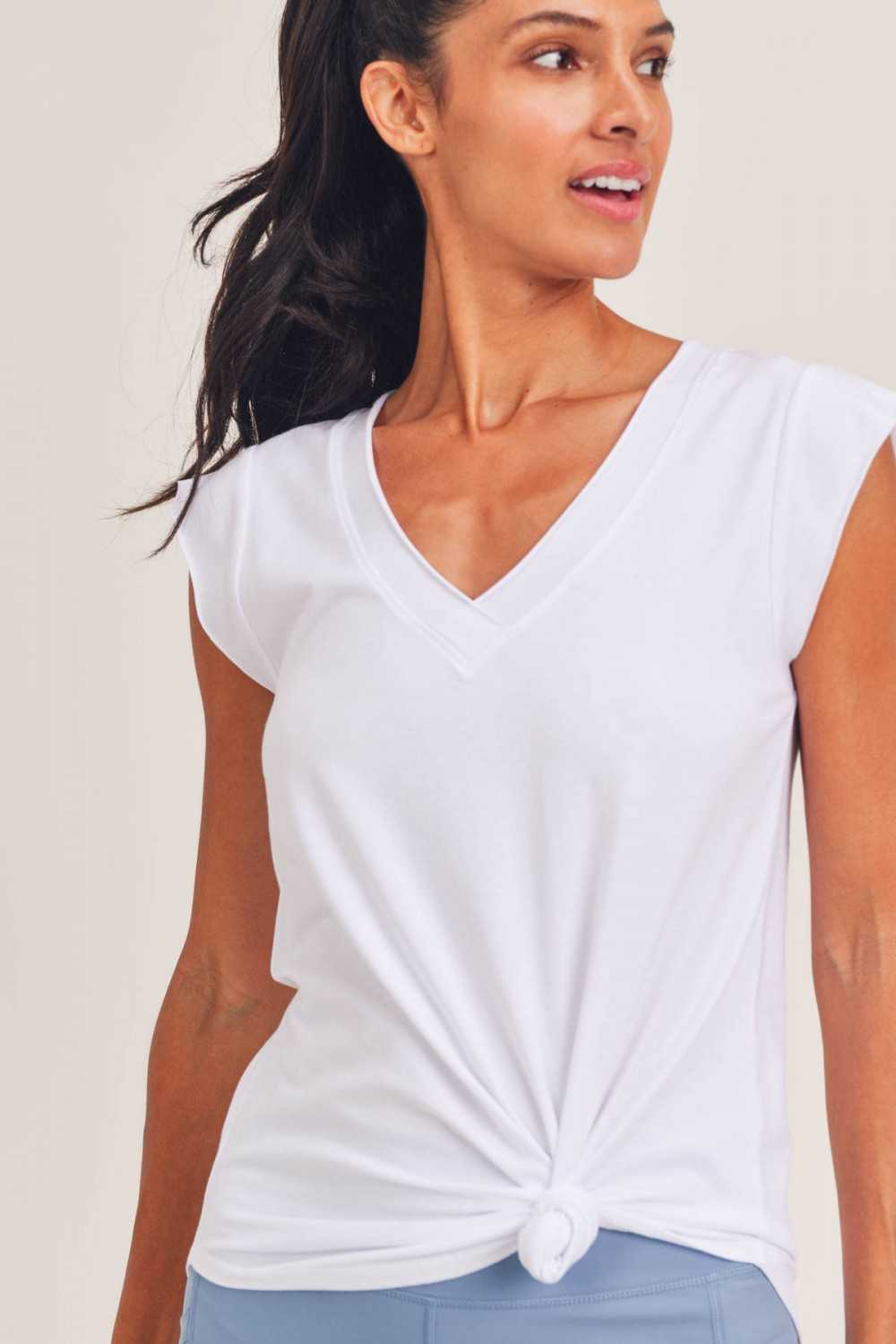V Tee with Curved Hem