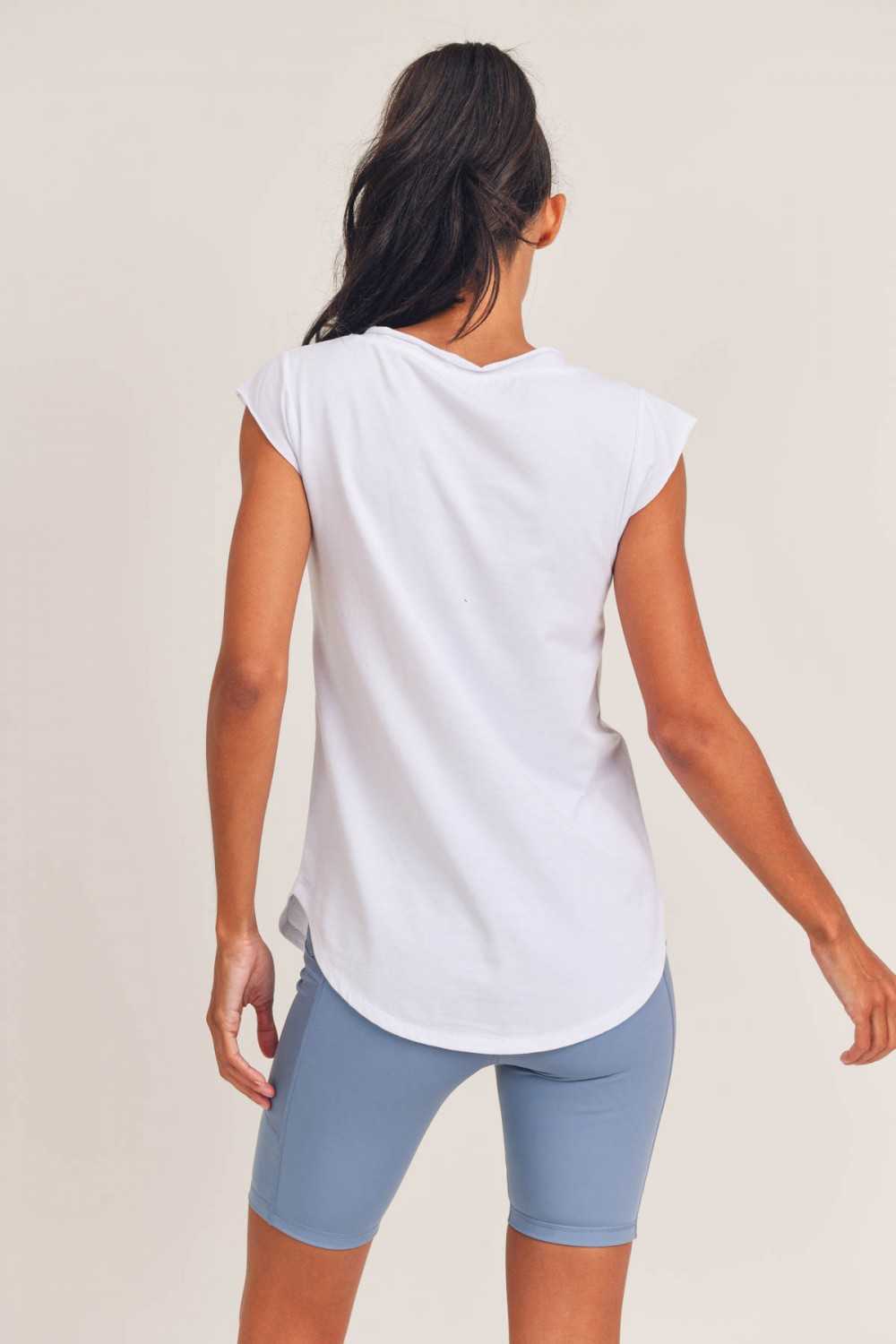 V Tee with Curved Hem