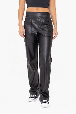 Vegan Leather Wide Leg Pants