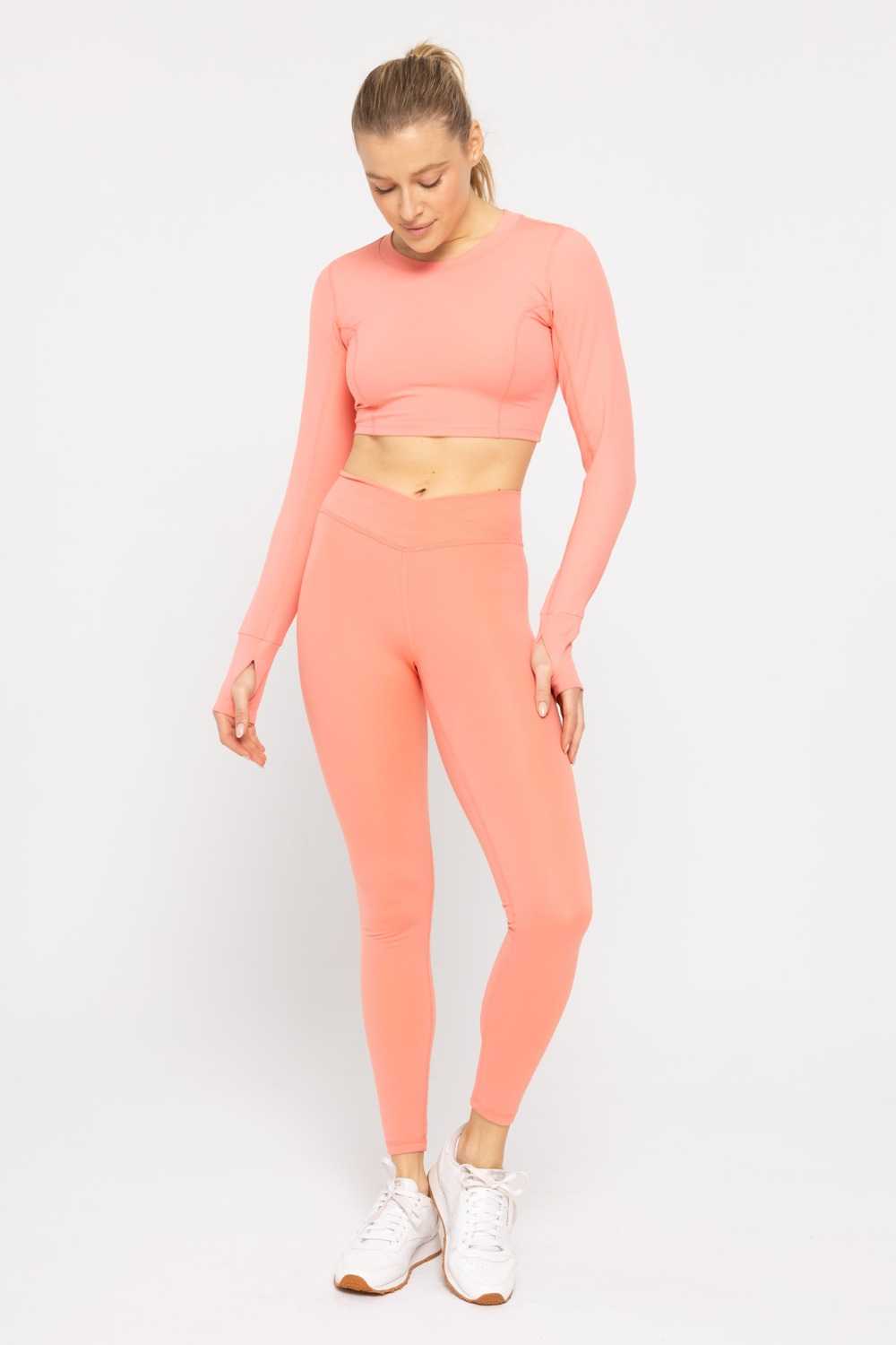 Venice Crossover Waist Leggings Watermelon