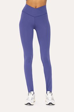 Venice Crossover Waist Stirrup Leggings Orient blue