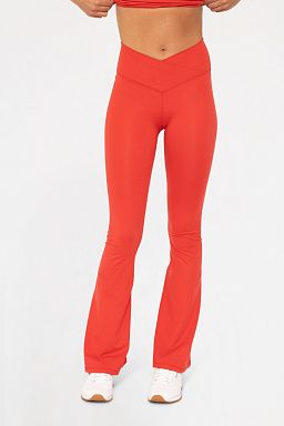 Venice Crossover Waist Yoga Pants Cherry