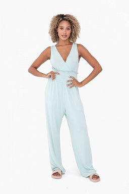 Wide Leg Smocked Waist Jumpsuit