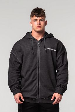 Washed-off Zip Up Hoodie GYM BRO