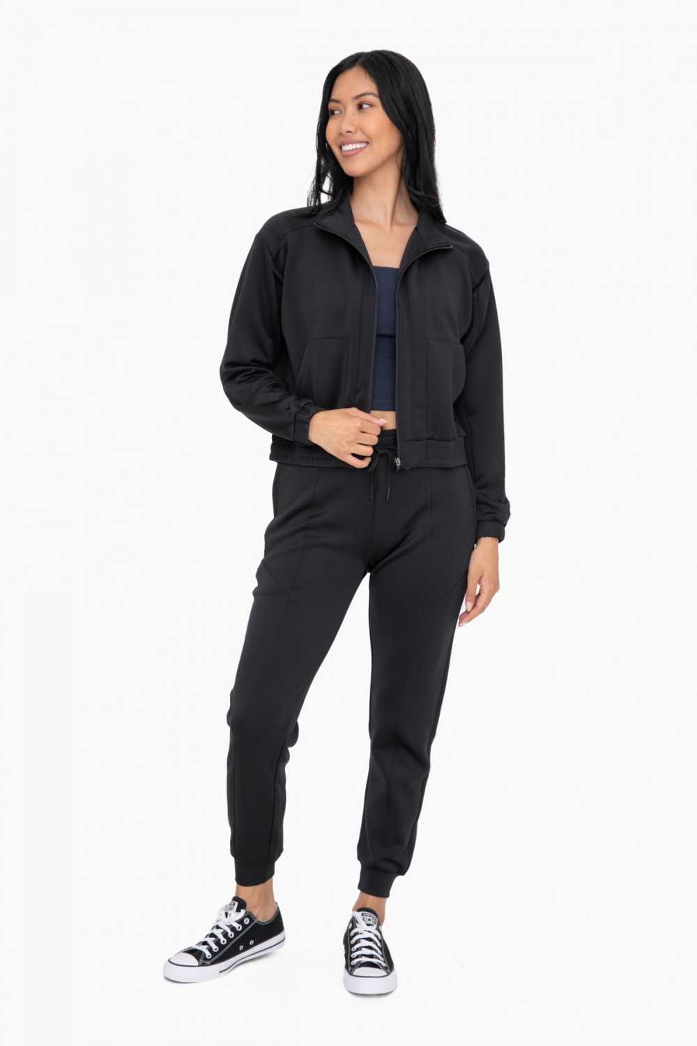 Mock Neck Zip-Up Active Jacket