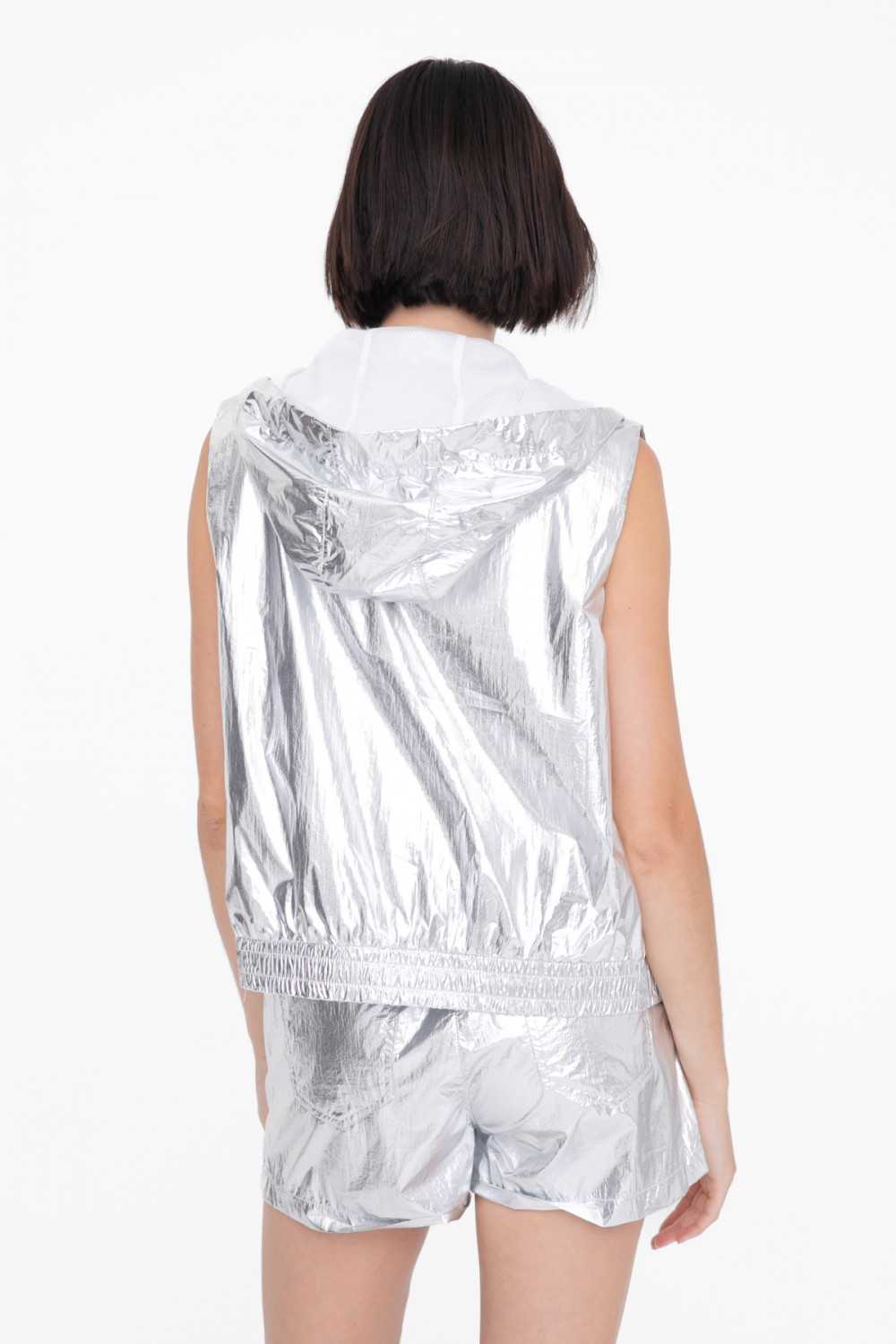 Retro Metallic Hooded Vest